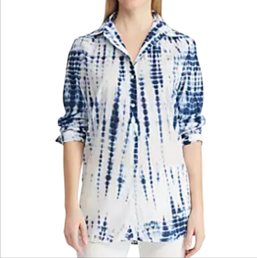 Chaps Tye Dye Button Down Shirt Size S - Picture 1 of 7
